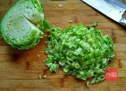 Illustration of how to make cabbage, shrimp skin and pork dumplings 1