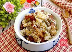 Illustration of how to make braised rice with bacon and beans 14