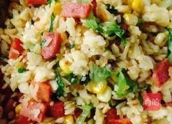 Illustration of how to make three-color egg fried rice 5