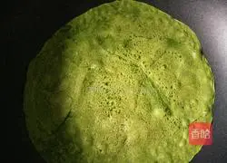 Illustration of how to make spinach egg pancake 5
