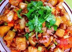 Illustration of how to make golden fried steamed buns 6