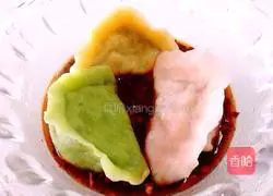 Illustration of how to make meat and three fresh colorful dumplings 11