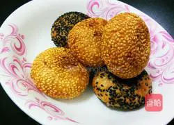 Illustration of how to make sesame pancakes with red bean paste 13