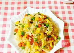 Illustration of how to make colorful fried rice 9
