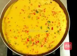 Double Illustration of how to make pepper egg pancake 4