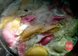 Illustration of how to make colorful glutinous rice balls 7