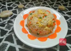 Illustration of how to make three-color fried rice 11