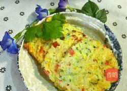 Illustration of how to make rice egg pancake 5