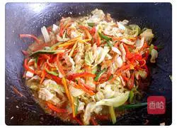 Cabbage meat Illustration of how to make shredded fried noodles 8