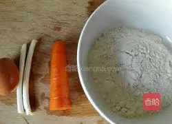 Carrot, egg and scallion pancake recipe 1