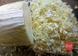 Illustration of how to make cabbage and pork wontons 1