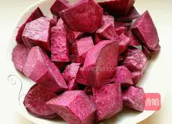 Purple potato bean paste cake recipe 1