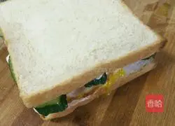 Illustration of how to make egg, tomato, cucumber and whole wheat sandwich 7