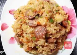 Cheese Omelette Rice (Internet celebrity fried rice) Flaming Mountain Recipe Illustration 6