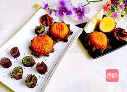 Illustration of making glutinous rice and red bean paste sunflower cake 17