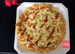 Illustration of how to make shrimp and vegetable pizza 7