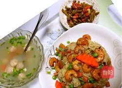 Recipe for fried rice with shrimp and peas Illustration 6