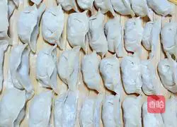 Illustration of how to make shrimp, leek, and meat dumplings 12