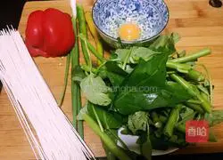 Illustration of how to make vegetarian noodles 1