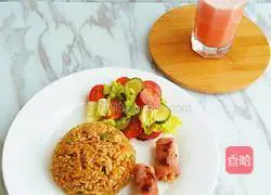 Illustration of how to make fried rice with bacon rolls 6