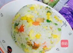 Illustration of how to make vegetable and egg fried rice 10