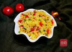 Illustration of how to make colorful pepper fried rice 18
