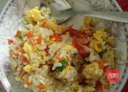 Carrot, Egg, Ham Fried Rice Recipe Illustration 9