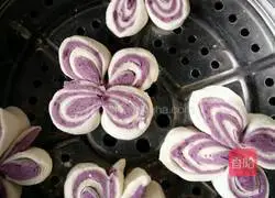 Illustration of how to make purple potato butterfly steamed buns 12