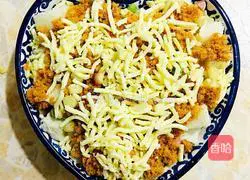 Illustration of how to make grilled steamed buns with meat floss and cheese 6