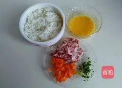 Sausage Illustration of how to make egg fried rice 2