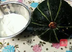 Illustration of how to make pumpkin and black sesame glutinous rice balls 1