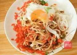 Illustration of how to make noodles and fried eggs 7