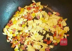 Three Color Fried Rice Recipe Illustration 5