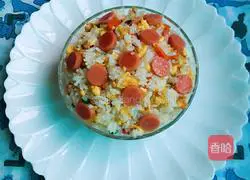 Illustration of how to make ham and egg fried rice 8