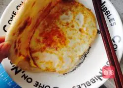 Illustration of how to make fried egg and scallion pancakes 12