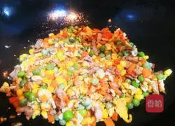 Peas Illustration of how to make colorful corn fried rice 7