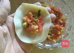 Illustration of how to make tomato and egg dumplings 14