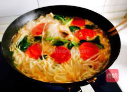 Illustration of how to make soup noodles 14