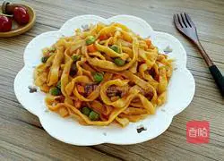 Illustration of how to make noodles with oyster sauce and tomato sauce 9