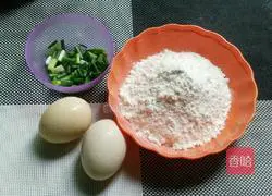 Illustration of how to make scallion egg pancake 1