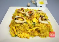 Illustration of how to make Teriyaki Squid Curry Fried Rice 10