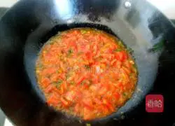 Illustration of how to make tomato and egg noodles 13