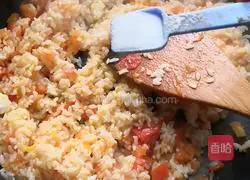 Illustration of how to make tomato and egg fried rice 8