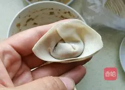 Illustration of how to make wontons stuffed with pork and green onions 6