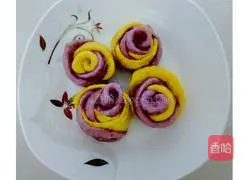 Illustration of how to make two-color rose steamed buns 10