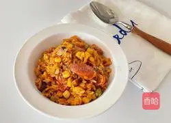 Illustration of how to make sausage braised rice 7