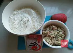 Illustration of how to make pork and radish buns 1