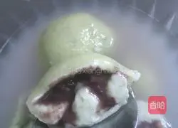 Recipe for glutinous rice balls with spinach juice and bean paste Illustration 6