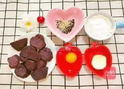 Baby Sesame Purple Sweet Potato Cake Recipe Illustration 1