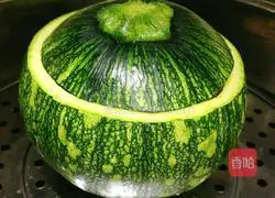 Colorful Illustration of how to make pumpkin rice cup 12